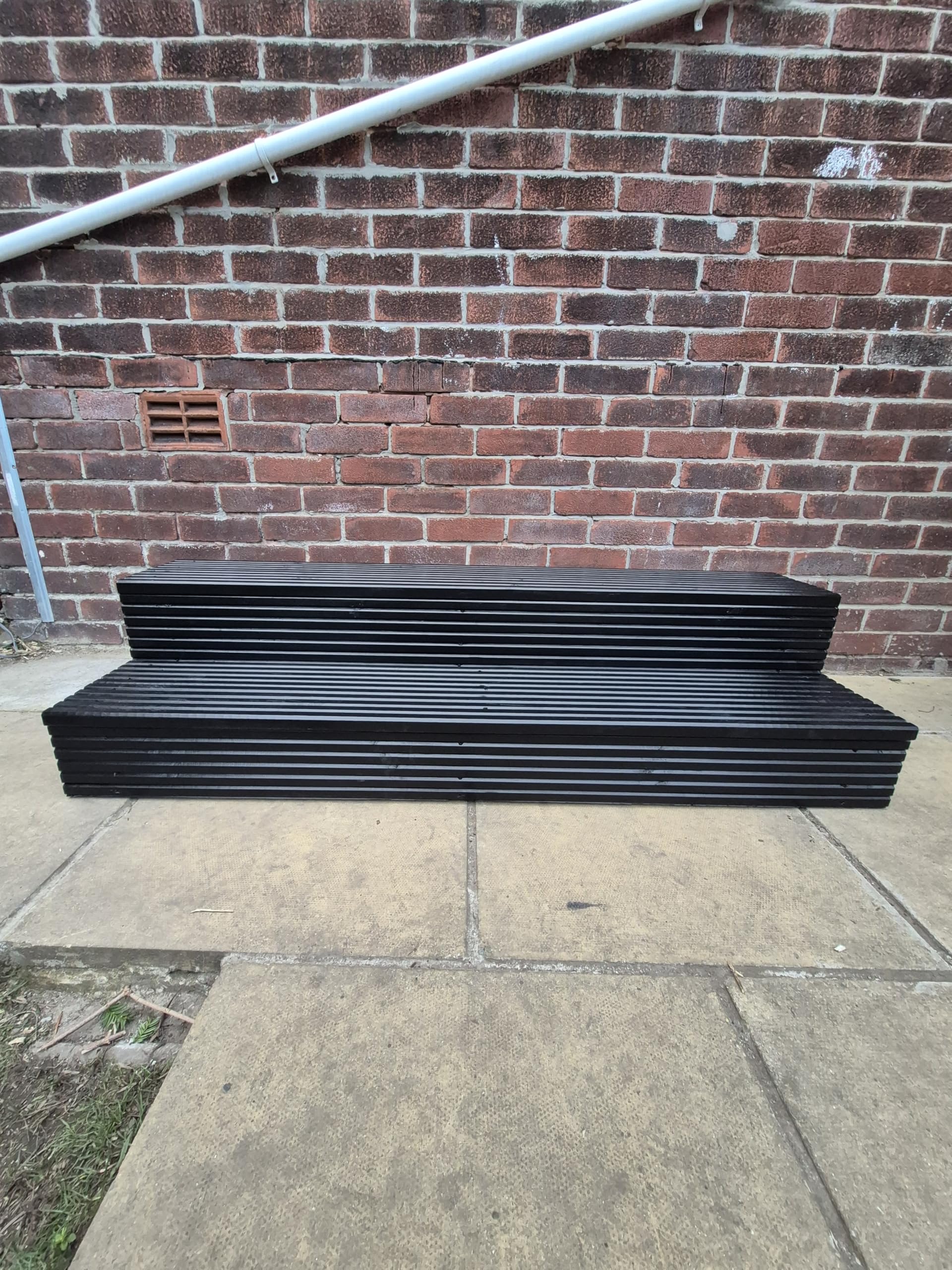 2 Tier Wooden Steps For Home in Black Colour/Ready to use/Bespoke sizes/Fully Assembled Deliverd (BLACK, 30 cm Height - 80 cm Wide)