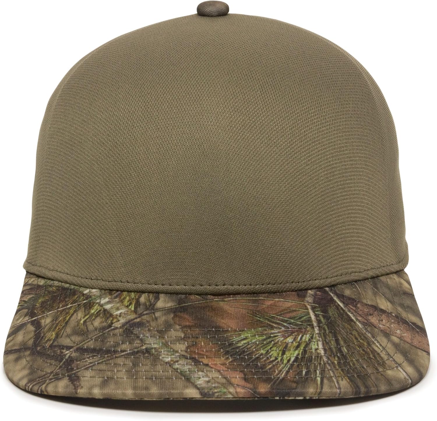 Outdoor Cap Camo Brim Baseball Hat – High Profile Structured Hunting Cap, Adjustable Snapback, One Size, Green