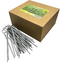 120 Pack Galvanized Garden Stakes Landscape Staples, 6 inch 11-Gauge, Fence Stake, Ideal for Sturdy Rust Resistant Gardening Supplies for Anchoring Landscaping, Weed Barrier Fabric, Ground Cover