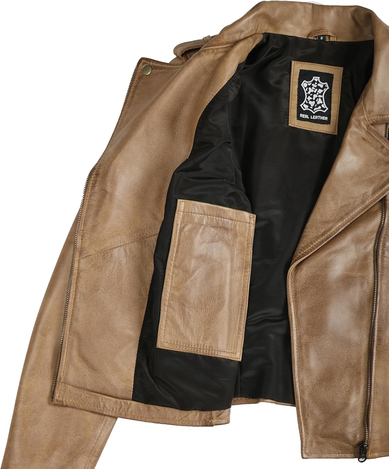 Blingsoul Real Lambskin Leather Jacket Women - Asymmetrical Style Womens Leather Jackets - Image 5