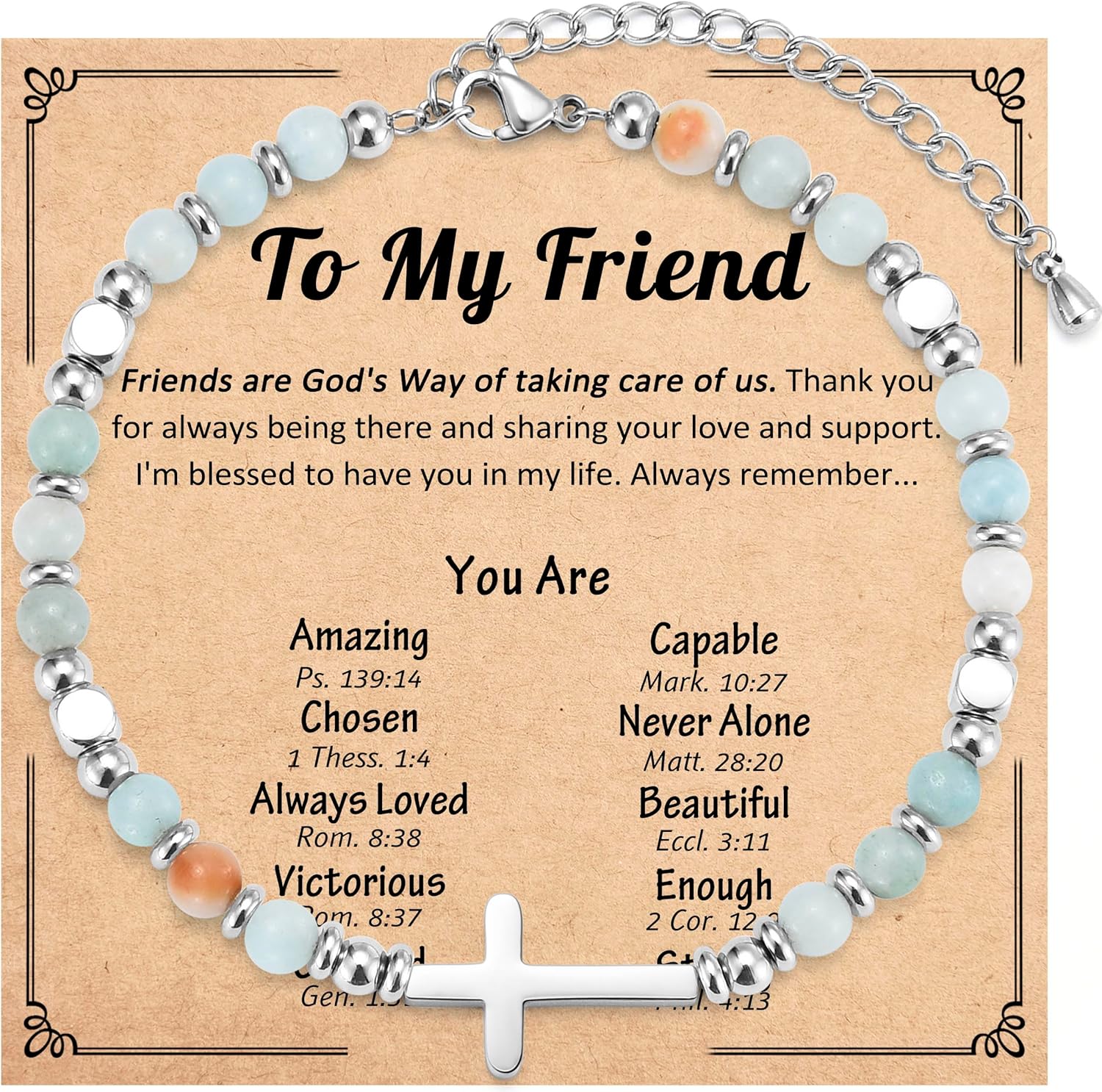 Cross Bracelet for Women Girls, Christian Gifts for Women Friends Sister in Christ Daughter Niece Granddaughter on Birthday Christmas Confirmation Baptism Easter Graduation Valentines Day