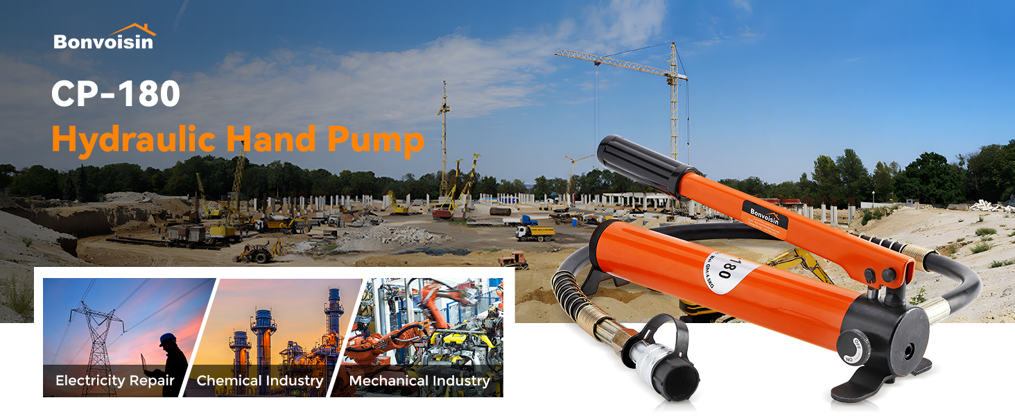 Produktbild von Bonvoisin 20T Hydraulikzylinder-Set Mit CP-180 Pumpe – Ultradünn, Tragbar – Für Maschinenbau & Industrie – Inkl. 5 Größen (10–100T)