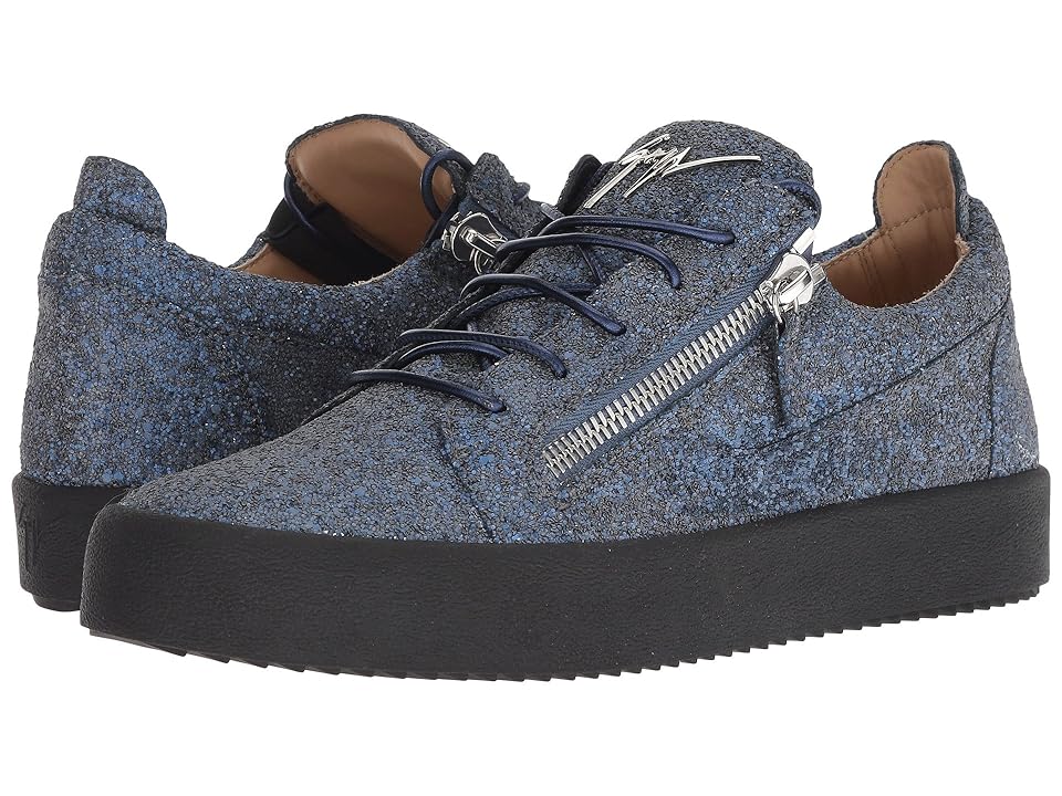 

Giuseppe Zanotti May London Glitter Low Top Sneaker (Ocean) Men's Shoes, Blue