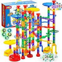 JOYIN 207pcs Glowing Marble Run STEM Toy - Glow in Dark Building Blocks, Educational Construction Set for Kids Boys Girls