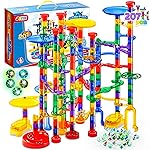 JOYIN 207Pcs Glowing Marble Run, Construction Building Blocks Toys with 5 Glow in The Dark, STEM Toy for Boys and Girls, Educational Toy, Gift for Christmas