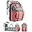 ISMGN Diaper Bag Backpack with Changing Station, Large Diaper Bag, Baby Bag, Multifunctional Diaper Bag, Pinkgray