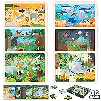 BONNYCO Puzzle Legno Bambini 6 Sets 24 Pcs, Animali di Diversi Ecosistemi. Puzzle 3
