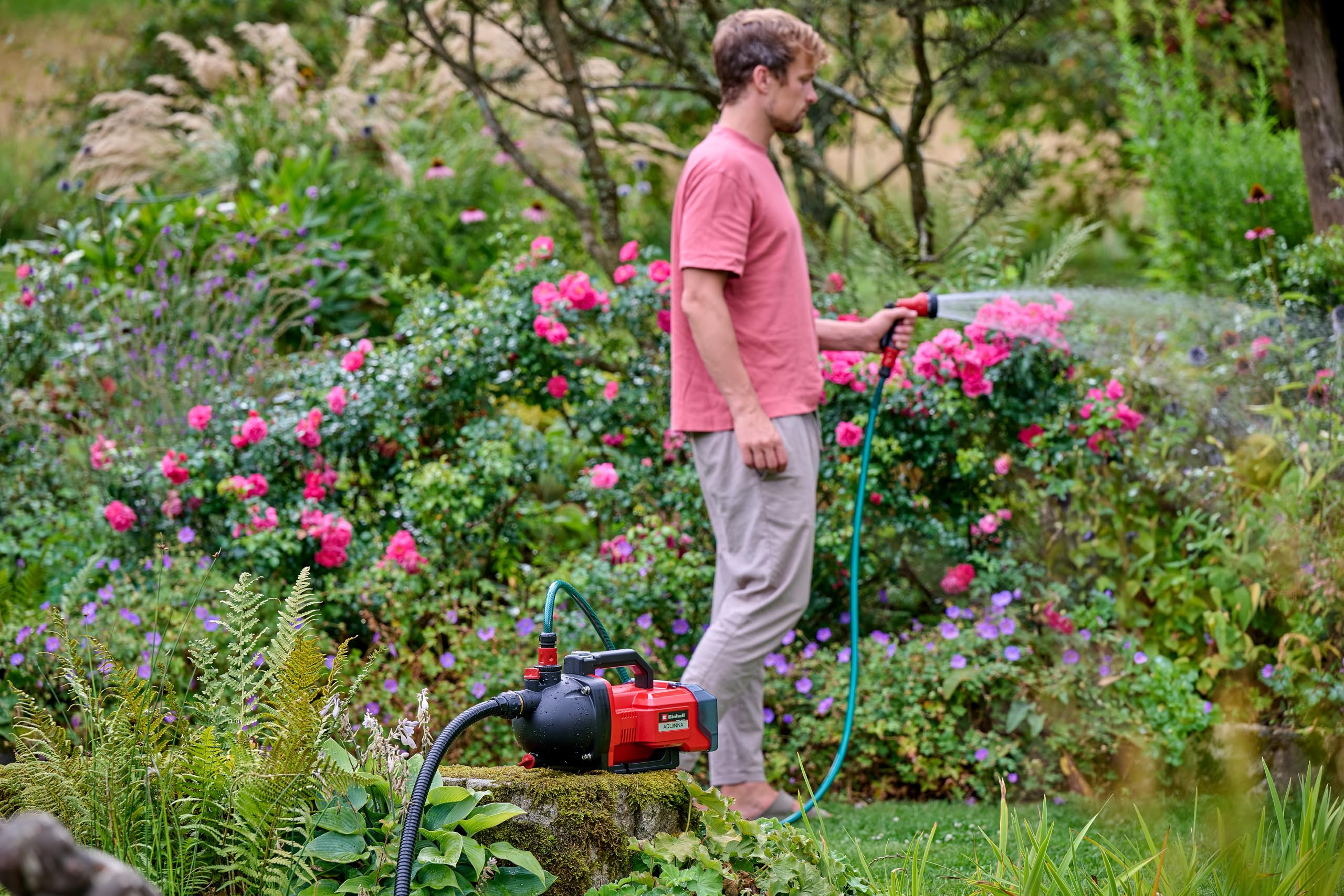Einhell Akku-Gartenpumpe AQUINNA 36/30 Set Power X-Change (36 V, 3000 L/h Fördermenge, max. 26 m Förderhöhe, ECO-Schalter, inkl. 4 m Saugschlauch, ohne Akkus)