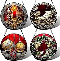 Vista 24 de Colgador de vidrieras para colgar en la ventana, al atardecer, montañas, lago, árbol, para ventana, decoración del hogar, paisaje, día de la madre