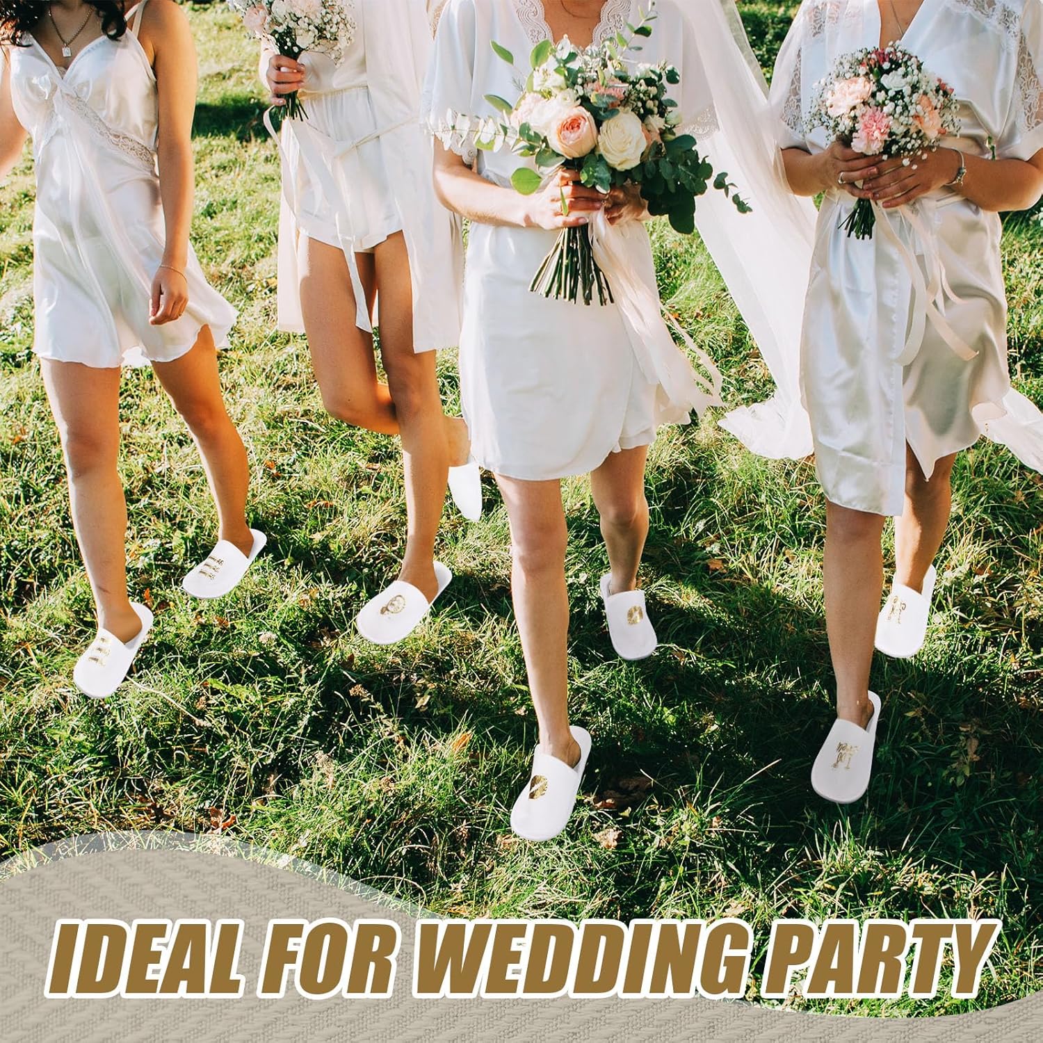 12 Pairs Disposable Wedding Slippers Disposable Hotel Slippers for Guests Bride Bridesmaid Gifts for Travel Spa Home Bridal Shower Women Closed Toe (US Men Size 10,Women 11) - Image 3