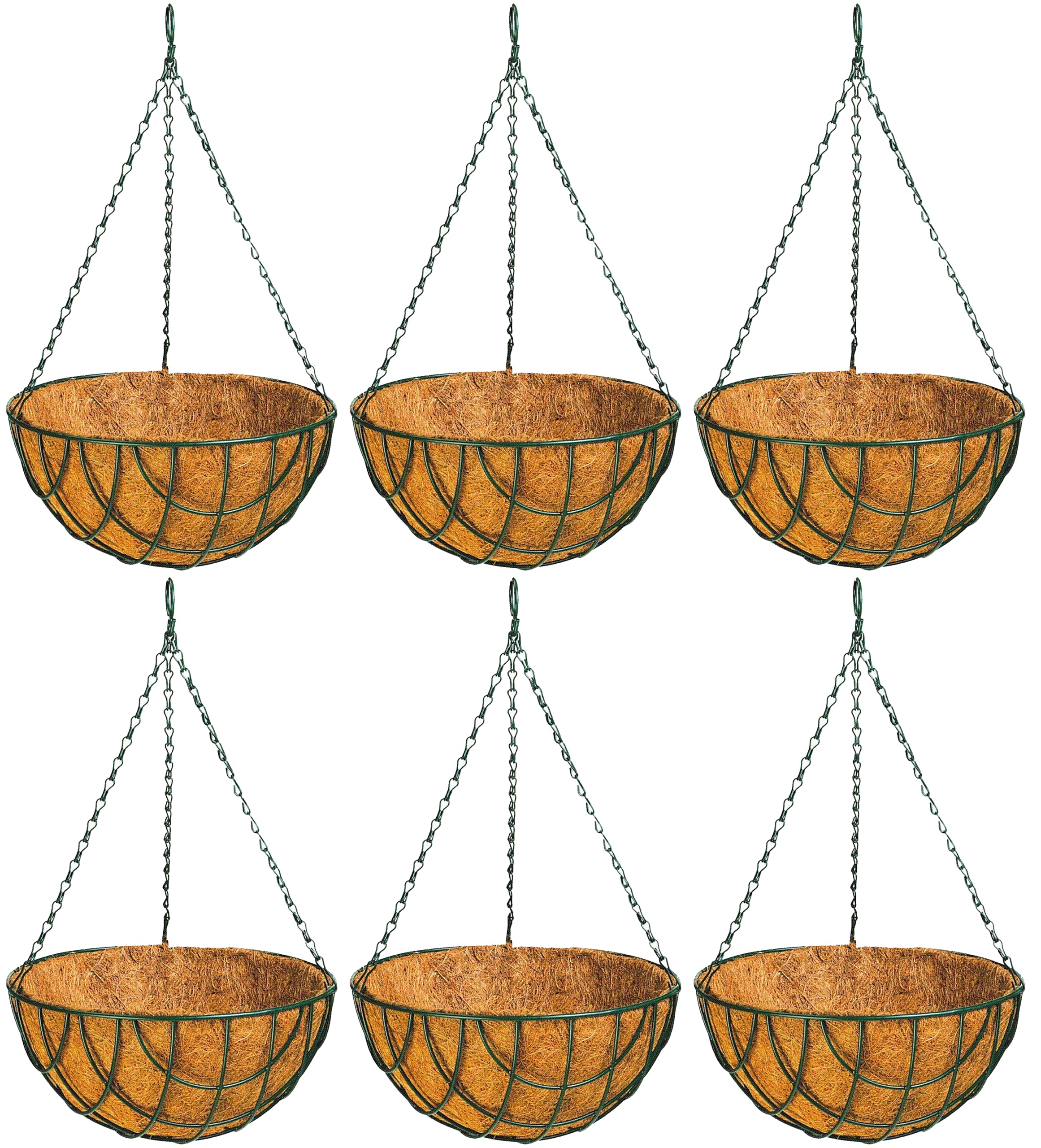 GARDEN KING 12 Inch Round Hanging Basket with Chain Natural Basket Planter for Home & Garden Decoration, Balcony Pots & Planters, Hanging Planter for Indoor & Outdoor Plants (Green, Set of 6 PCs) (B0BMXDRQ5M) Amazon Price History, Amazon Price Tracker