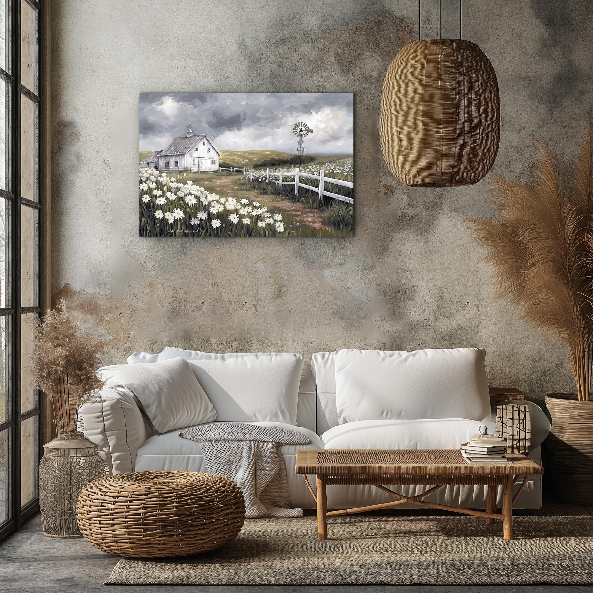 Amazon.com: Farmhouse Wall Decor White Barn Picture Wall Art