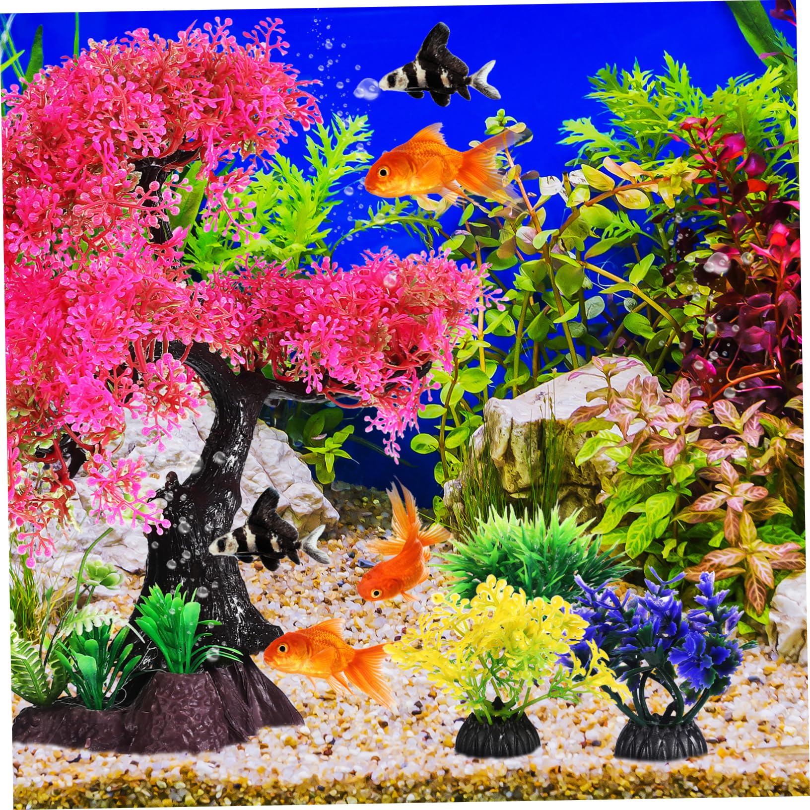 Toyvian 30 Pièces Aquatique en Plastique Pin Décorations D'Aquarium Betta Décor D'Aquarium Fausses Plantes pour Aquarium Plantes Décor