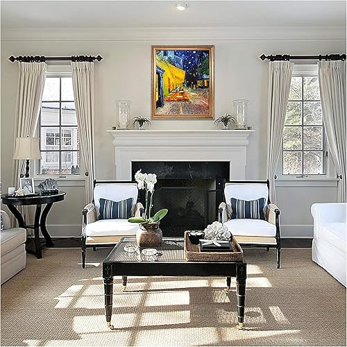 Miniatura 1444 de A&T ARTWORK The Starry Night de Vincent Van Gogh. Tamaño del marco: 36 x 30 pulgadas, tamaño de la imagen: 30 x 24 pulgadas, reproducciones clásicas