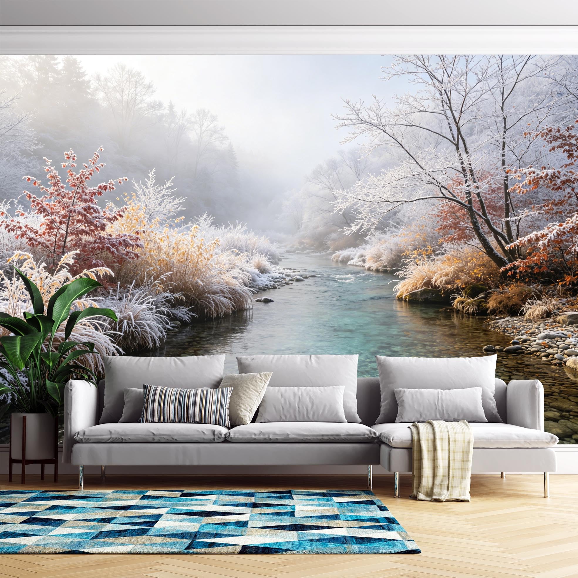 Carta Da Parati Fotografica Paesaggio Con Erba Ghiacciata Murale Panoramico Per Soggiorno Carta Da Parati In Tessuto Non Tessuto Arte Moderna Poster Da Parete Decorazione Personalizzata Per La Casa