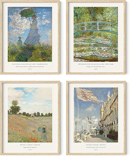 HAUS AND HUES Claude Monet - Obras de arte finas, lirios de agua, póster de Claude Monet Monet, impresiones de arte famosas, pinturas famosas,