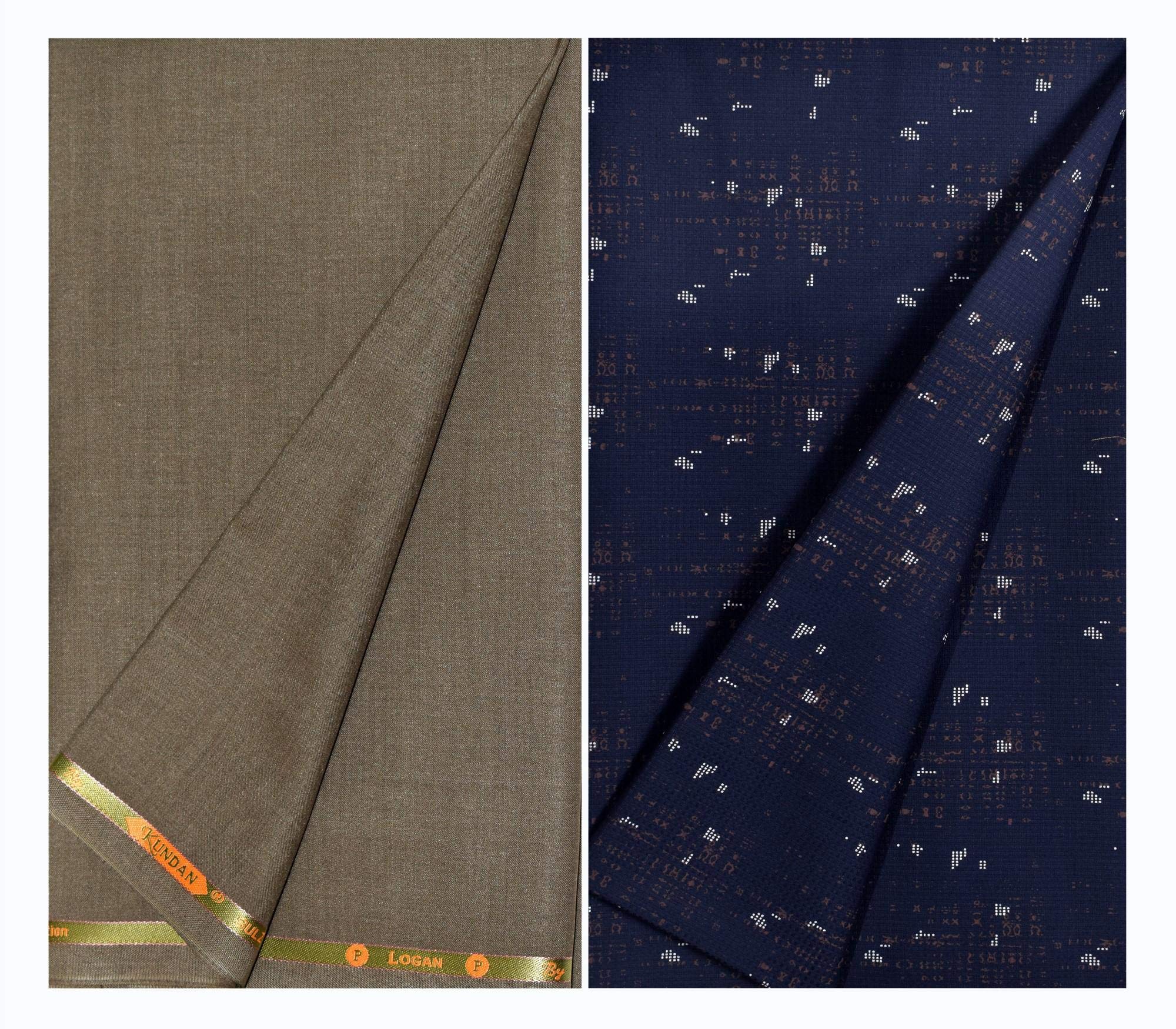 Kundan Sulz Gwalior Men's Matt Finish Trouser & Shirt Fabric Combo Set (Free Size/Multi Color)-image-33