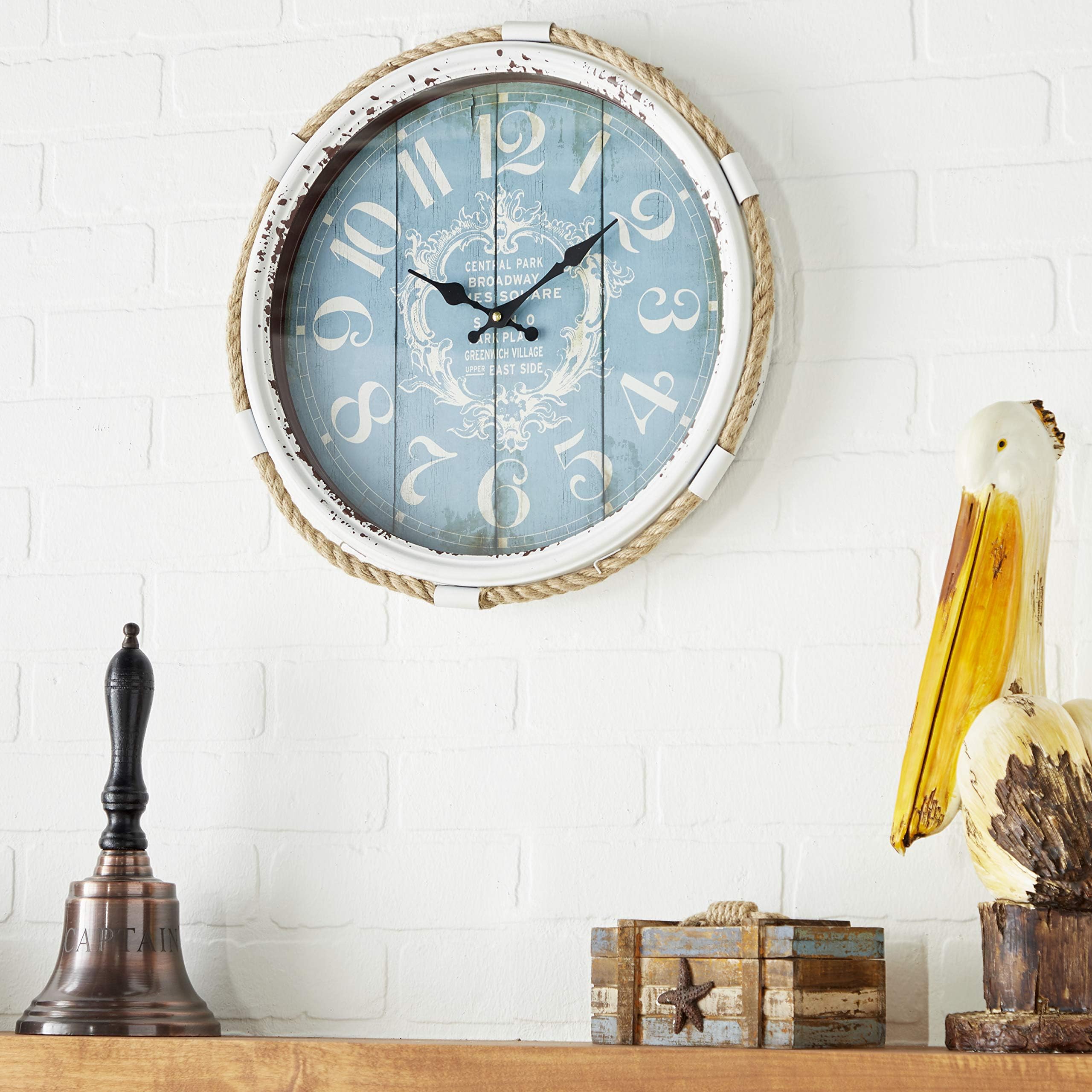 SANGDA Wall Clock,Nautical Clocks Beach Wheel Wall Clock