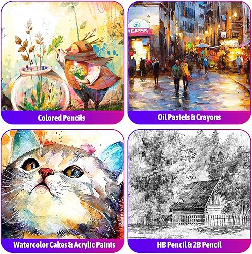 Miniatura 4 de iBayam Juego de arte de lujo, paquete de 195 cajas de regalo para artistas, kit de pintura de dibujo para artes y manualidades, suministros de arte