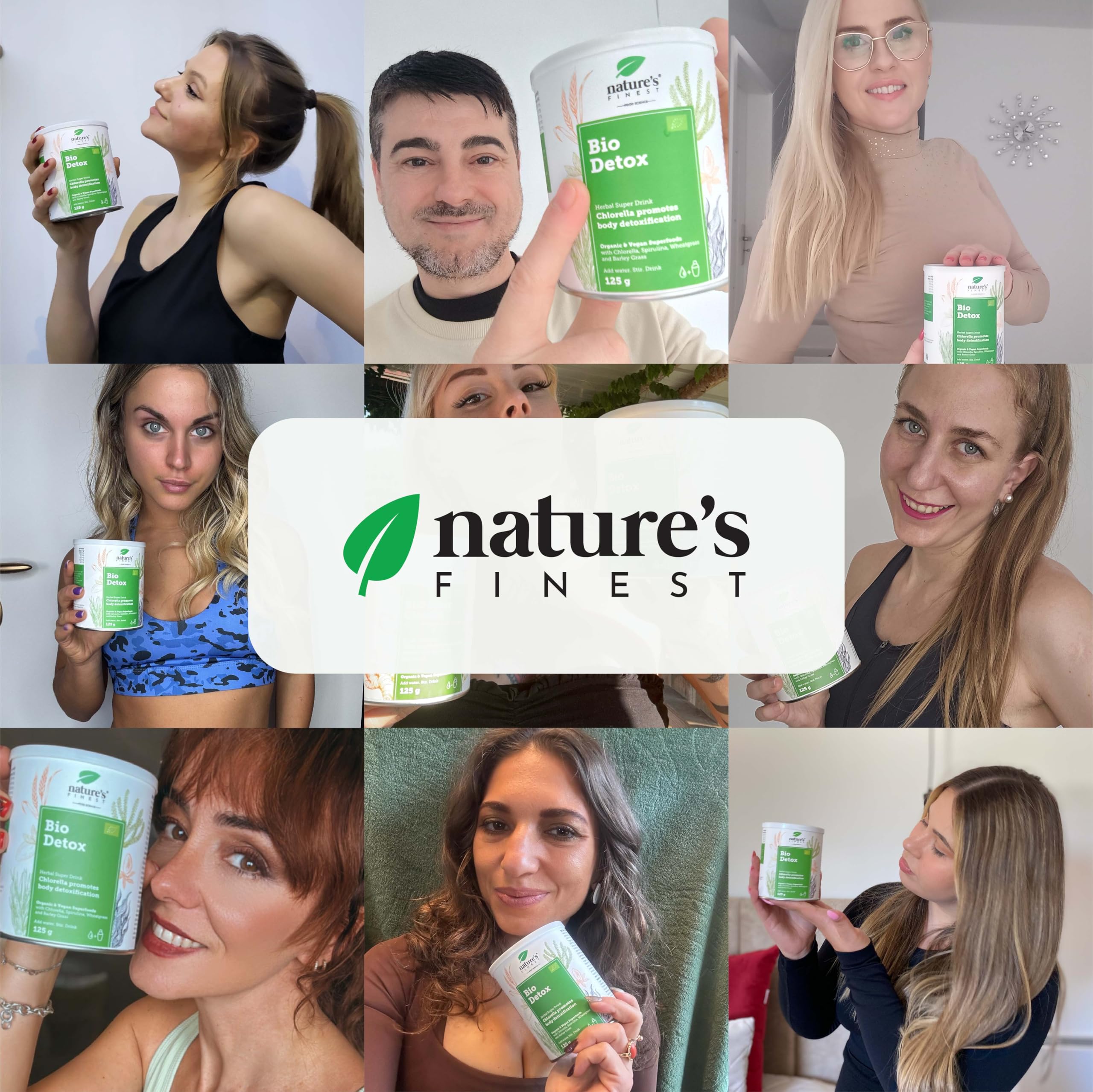 Nature's Finest Bio Detox, Mezcla de Superalimentos 375 g (Paquete de 3) | mezcla verde ecológica - hierba de trigo y cebada, espirulina, chlorella y lúcuma - vegana, rica en fibra y proteínas
