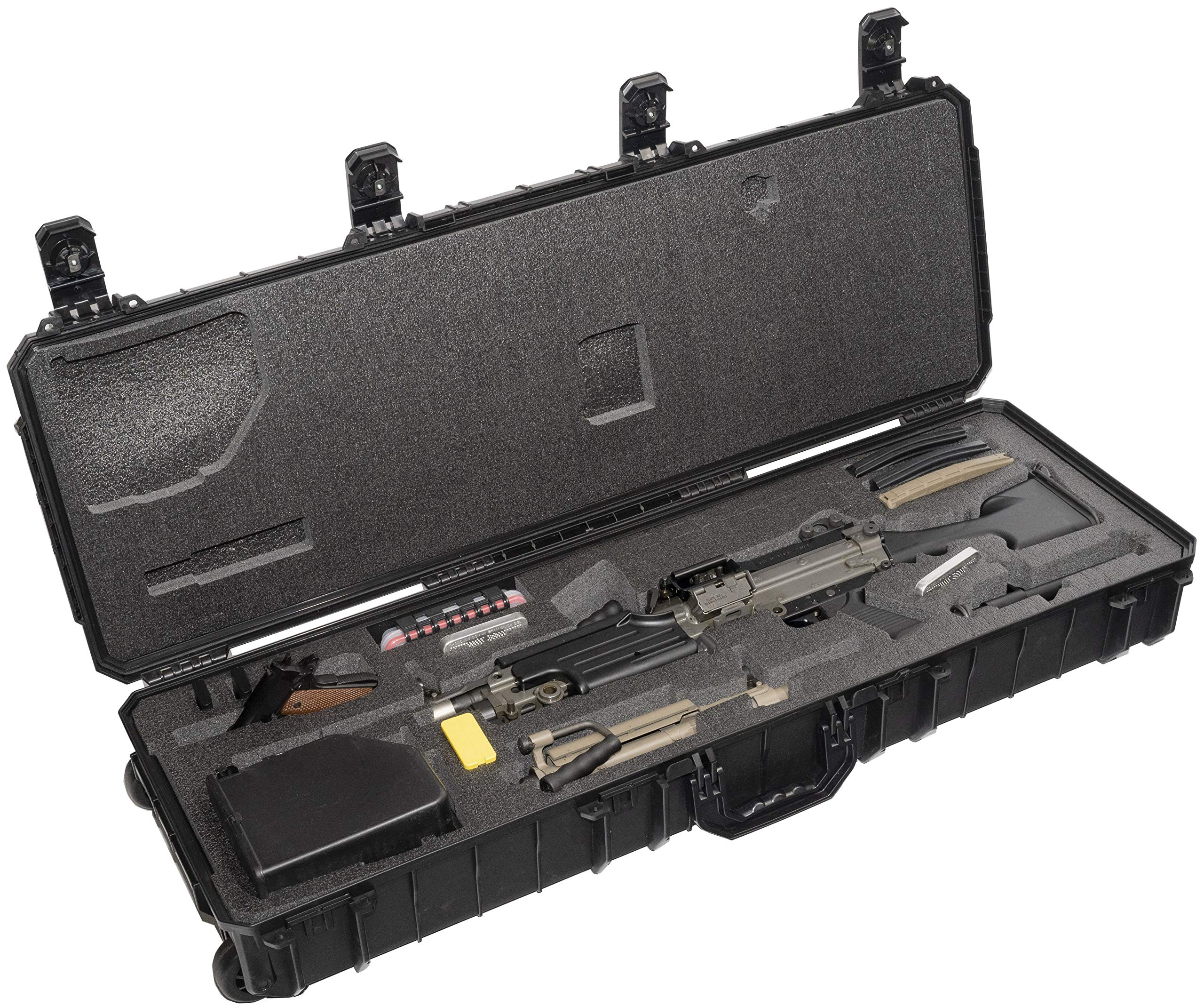 Case Club Case fits FN M249S in Pre-Cut, Waterproof, Wheeled Rifle Case with Accessory Box & Silica Gels to Help Prevent Gun Rust