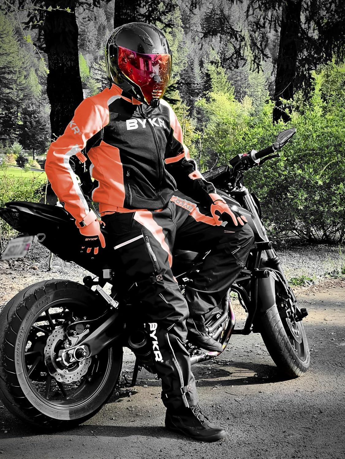 BYKR Mesh Motorcycle Jacket For Men Dual Sports Adventure Breathable Riding Protective Motorbike Jackets Enduro CE Armored - Image 3