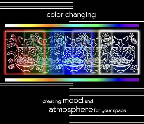 Miniatura 3 de ADVPRO Japón Fideos Ramen Gato Mesa LED Neón Noche Luz y Lámpara Cambio de Color 4 Modos st5s12-j5011-c