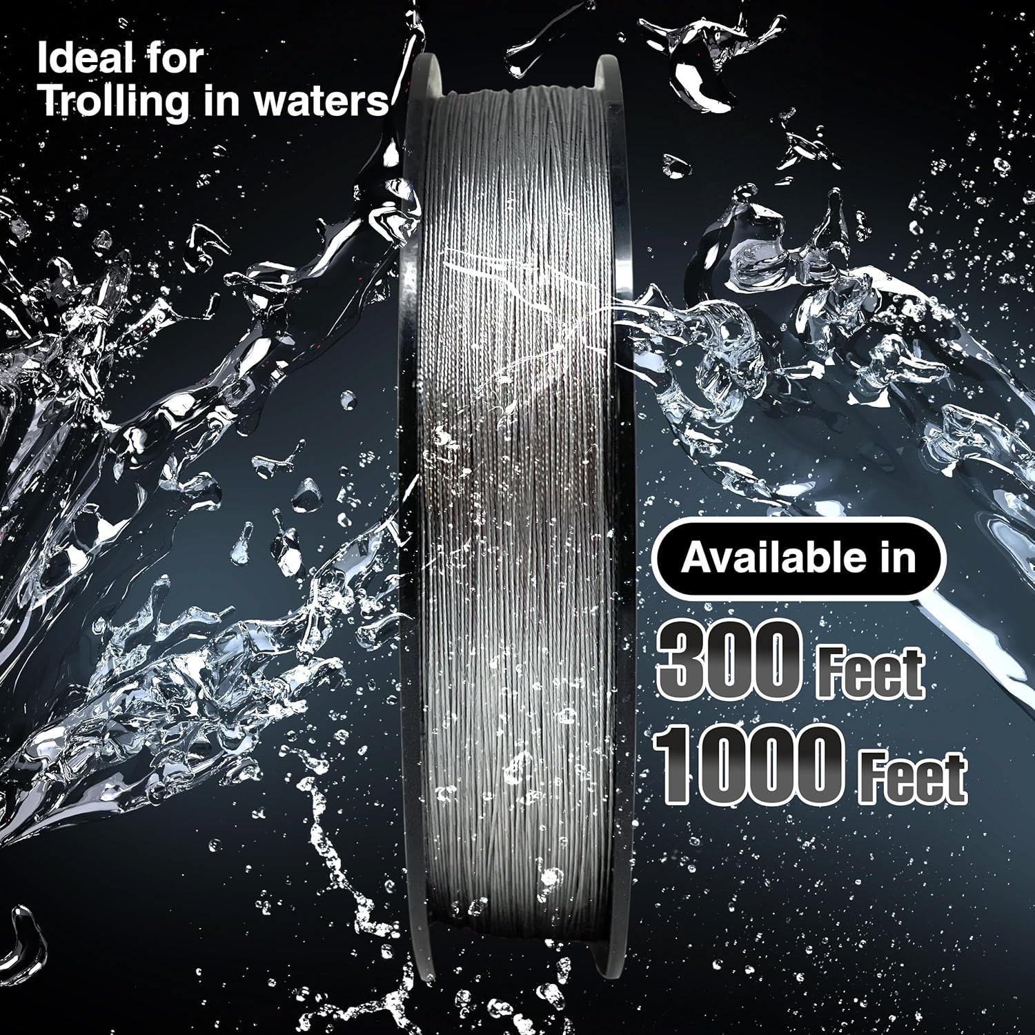 Reaction Tackle Stainless Steel Trolling Line 30LB - Durable Fishing Wire with 40LB+ Breaking Strength