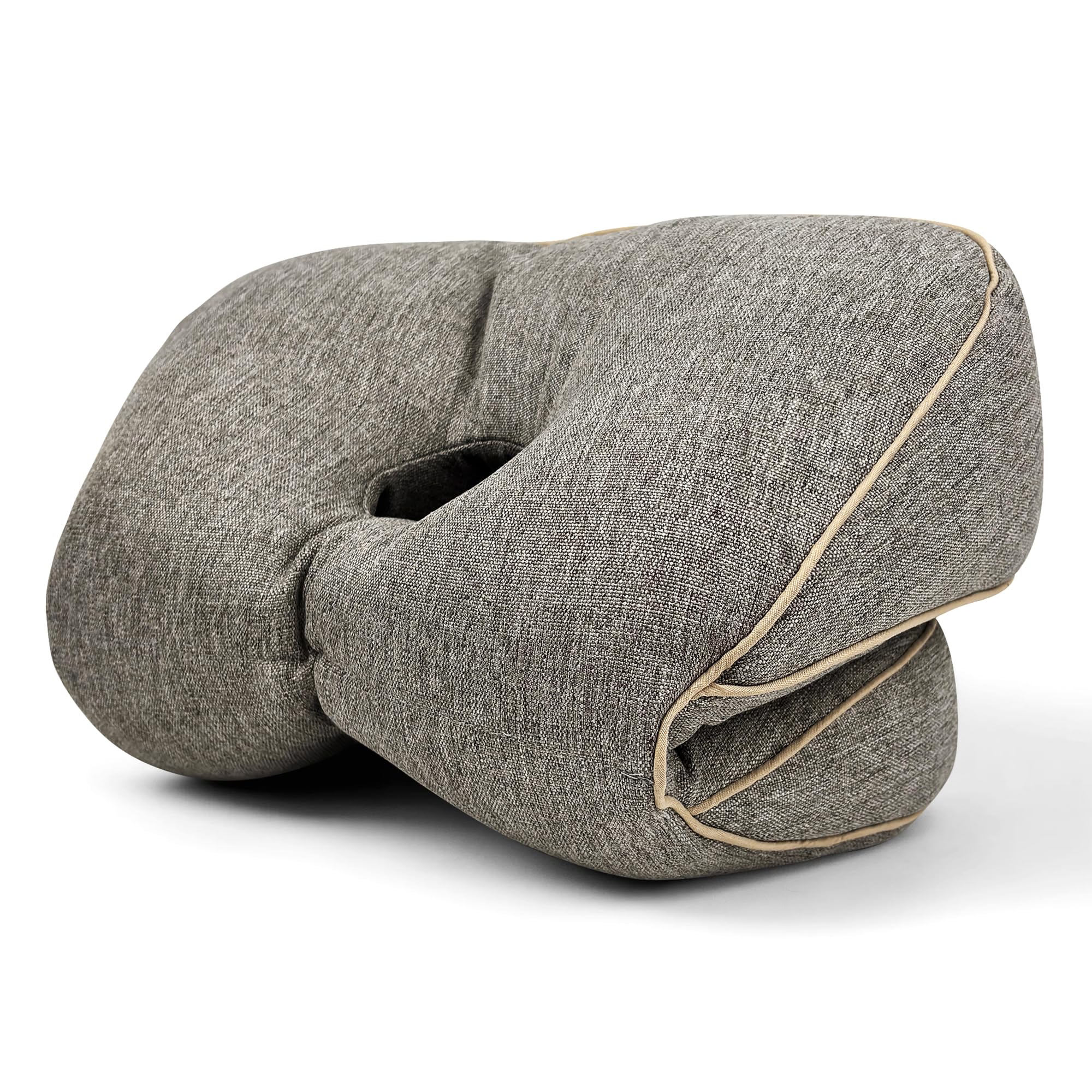 Vie Triomphe Triomphe Depuis 1912 Grey Vie Triomphe Nap Pillow With Ear And Arm Holes, Office Desk Pillow For Adults, Ergonomic Travel Neck Pillow, Polyester, Machine Washable