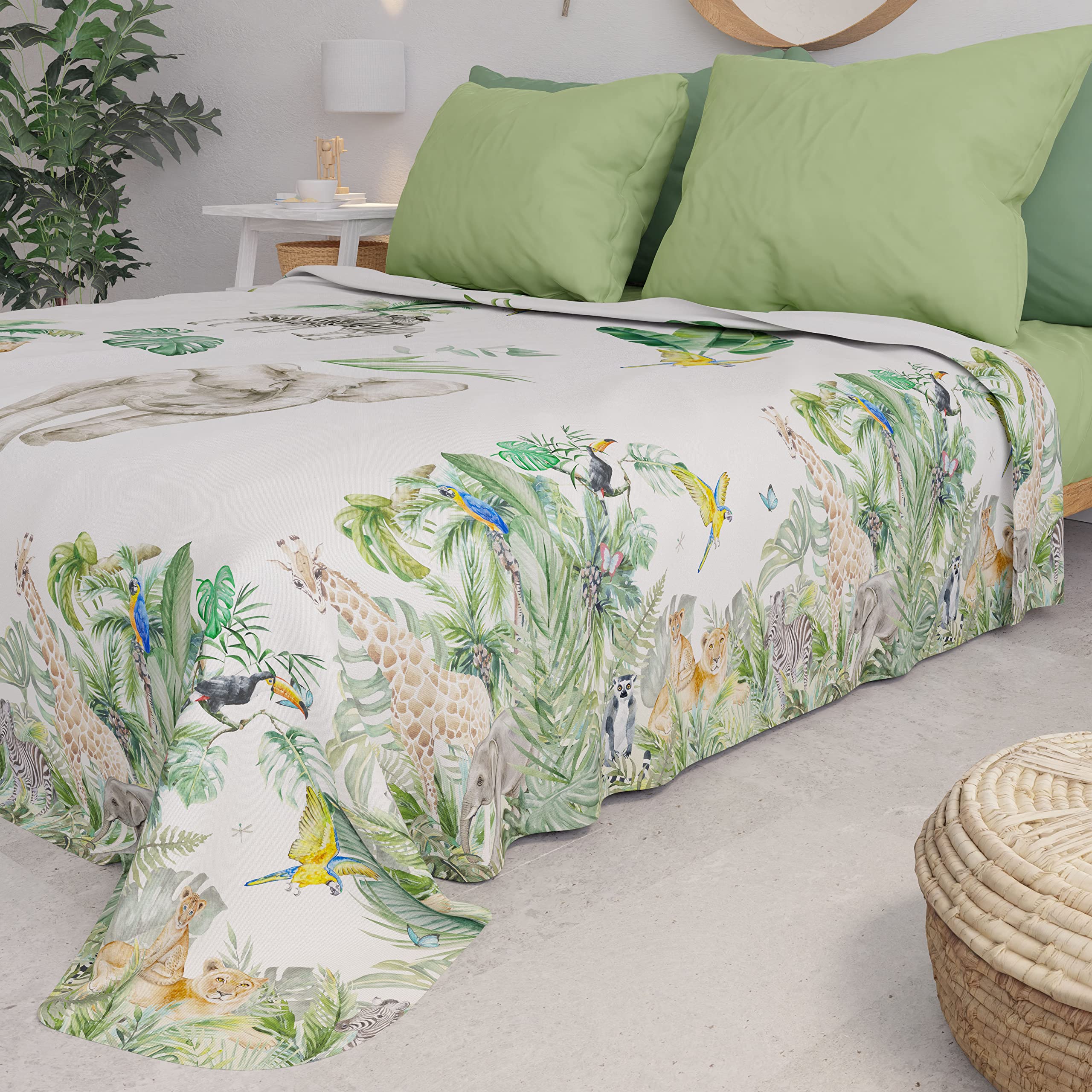 PETTI Artigiani Italiani, Spring-Summer Bedspread for Double Bed and a Half Bed Lightweight Blanket, Bedspread, Animal 03 - Image 4