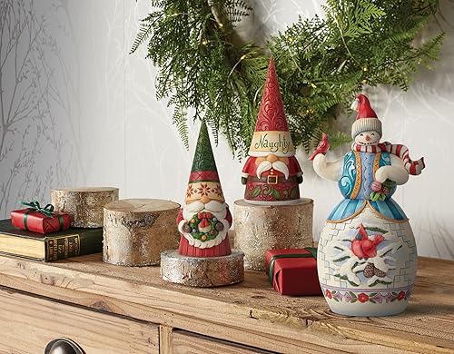 Miniatura 4 de Enesco Jim Shore Heartwood Creek - Figura de gnomo navideño de doble cara, 8.27 pulgadas, multicolor, rojo