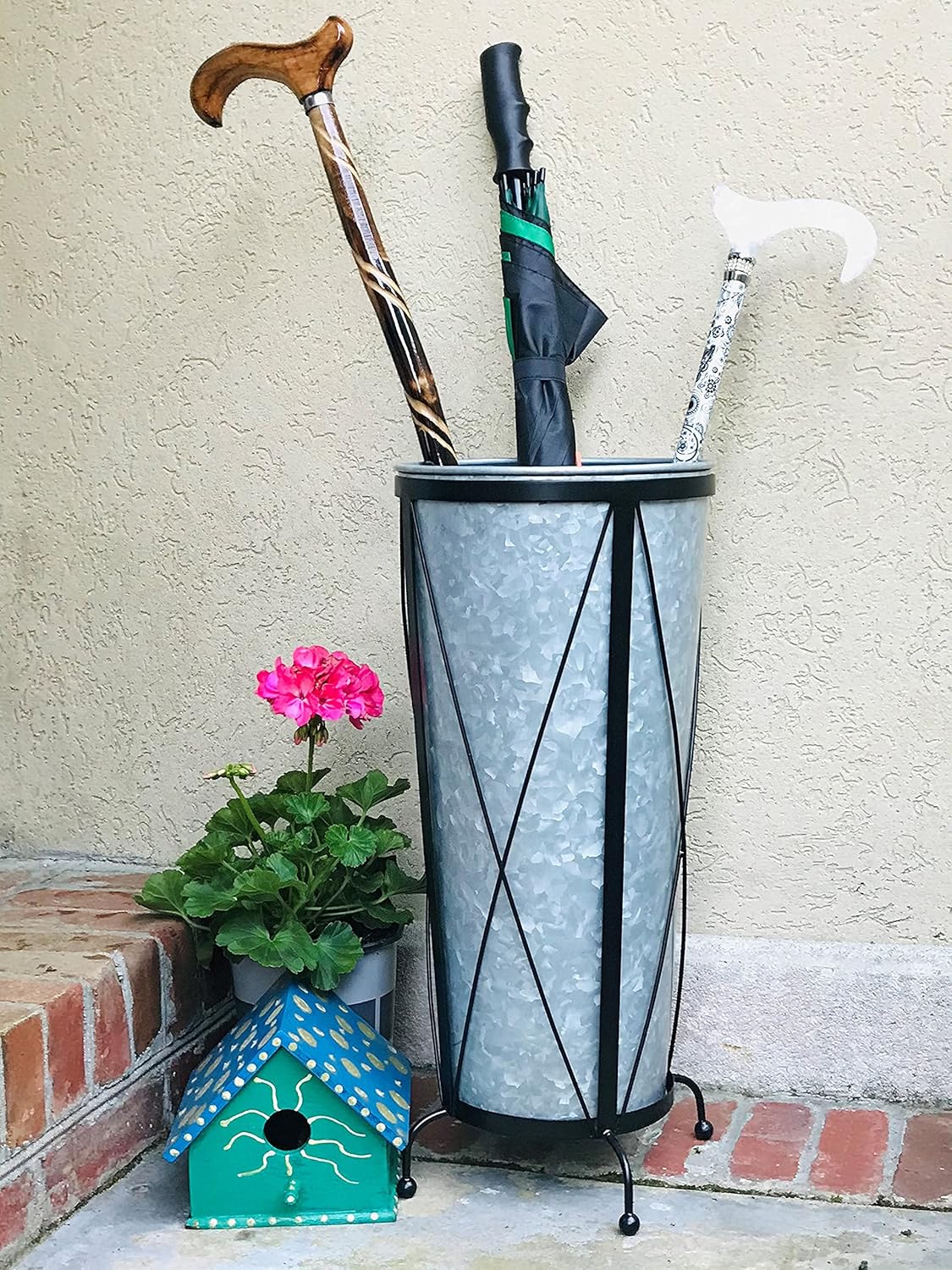 Black Friday Clearance Entryway Umbrella Holder Stand - Galvanized Umbrella Holder Indoor, Cane Holder Stand for Home Office Decor, 11x22.5, 2 pcs. Metal Base and Round Galvanized Holder by Chicerr Super Big Clearance! Entryway Umbrella Holder Stand - Galvanized Umbrella Holder Indoor, Cane Holder Stand for Home Office Decor, 11x22.5, 2 pcs. Metal Base and Round Galvanized Holder by Chicerr