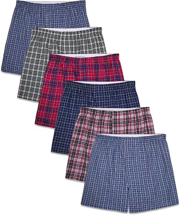 Fruit of the Loom Men's Tag Free Woven Boxer Shorts, Relaxed Fit, Moisture Wicking, Assorted Color Multipacks