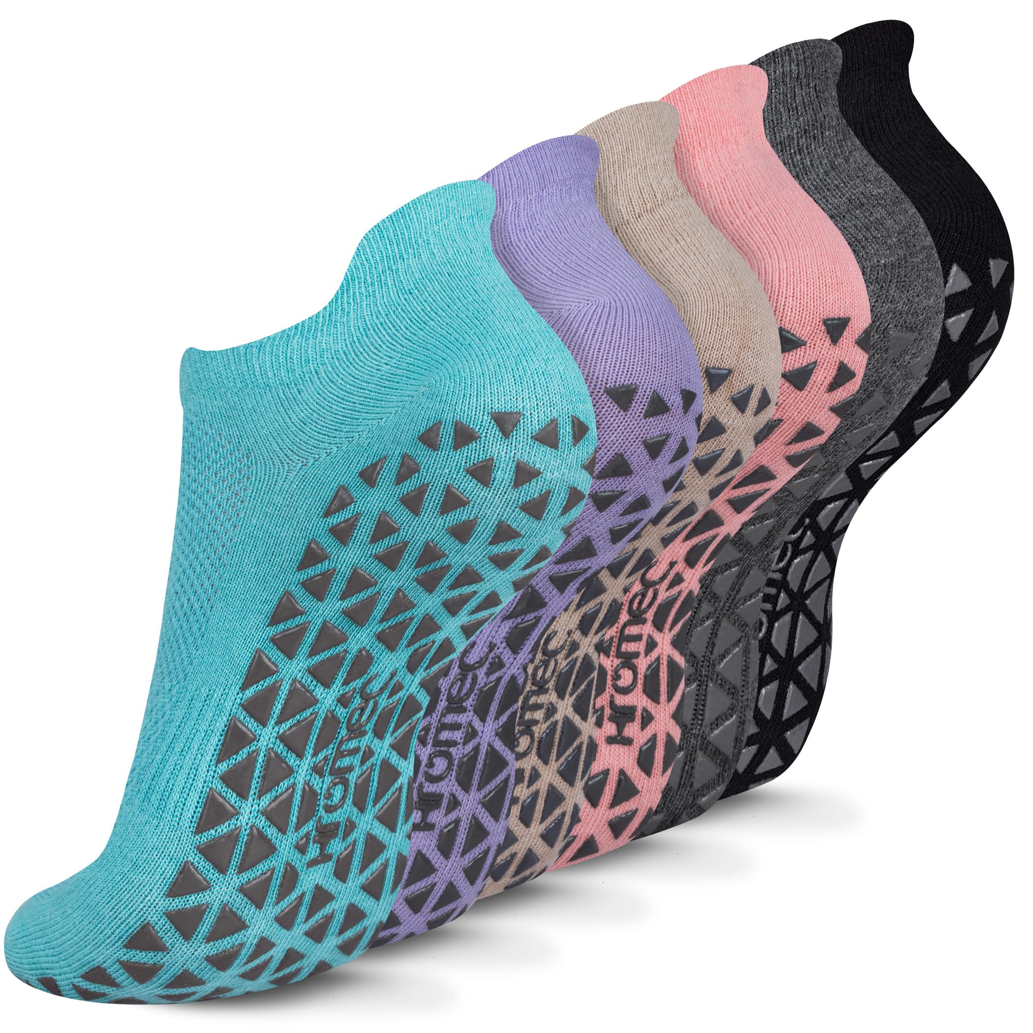 Non Slip Yoga Socks with Grips for Pilates, Ballet, Barre, Barefoot, Hospital Anti Skid Socks for Women and Men