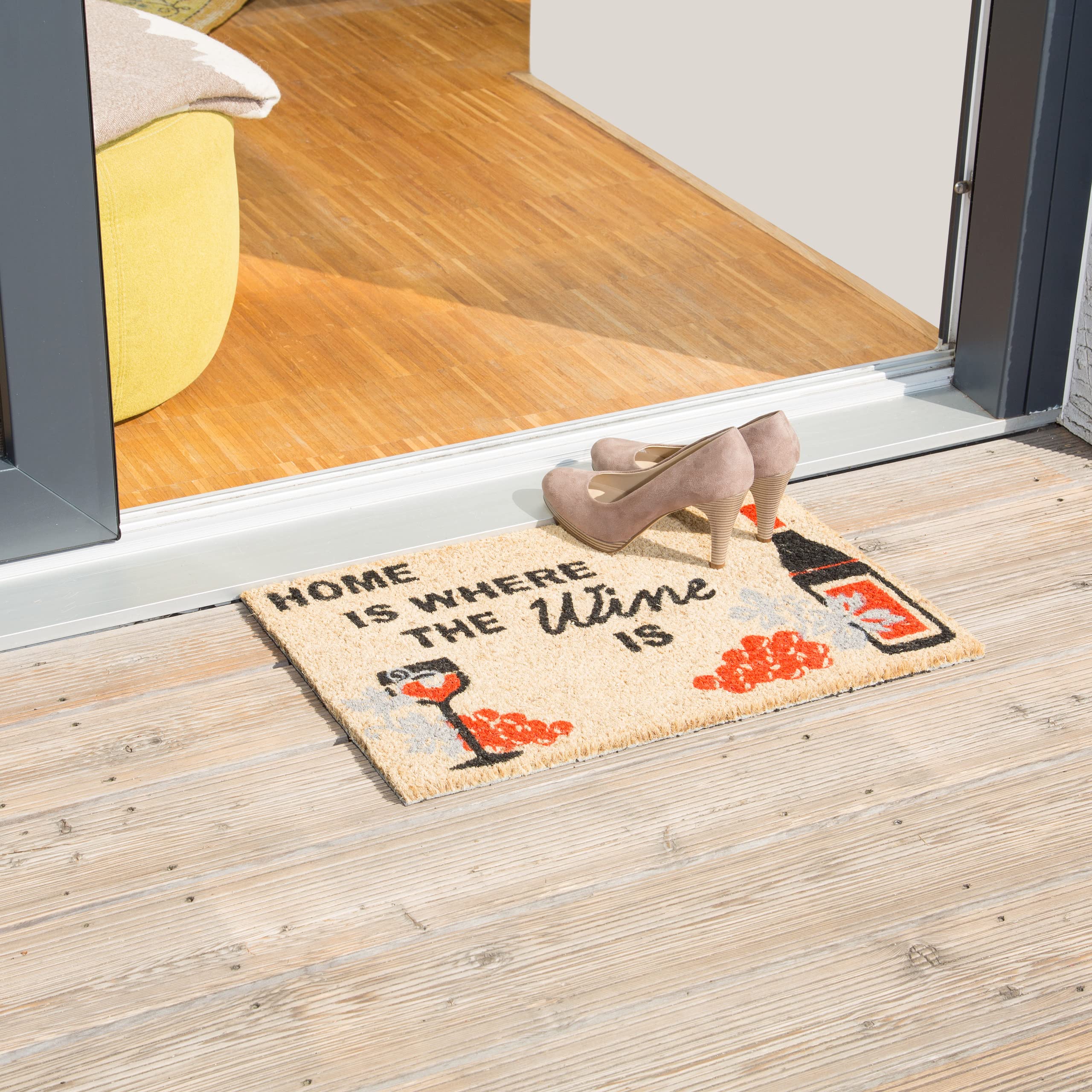 Relaxdays Zerbino In Fibra Di Cocco 40x60 Cm - Scritta Tedesca 'Ponyhof', Antiscivolo, Per Esterno/interno
