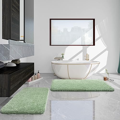 Miniatura 7 de YIHOUSE Alfombra de baño de microfibra gruesa suave para baño, lavable a máquina, antideslizante, absorbente, alfombra de ducha de 17 x 24 pulgadas,