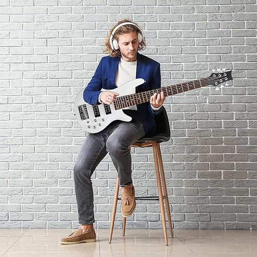 Miniatura 7 de Ktaxon Bajo eléctrico de 6 cuerdas, bajo eléctrico para principiantes con pastilla profesional H-H, selector de pastilla de 3 vías, cable premium,