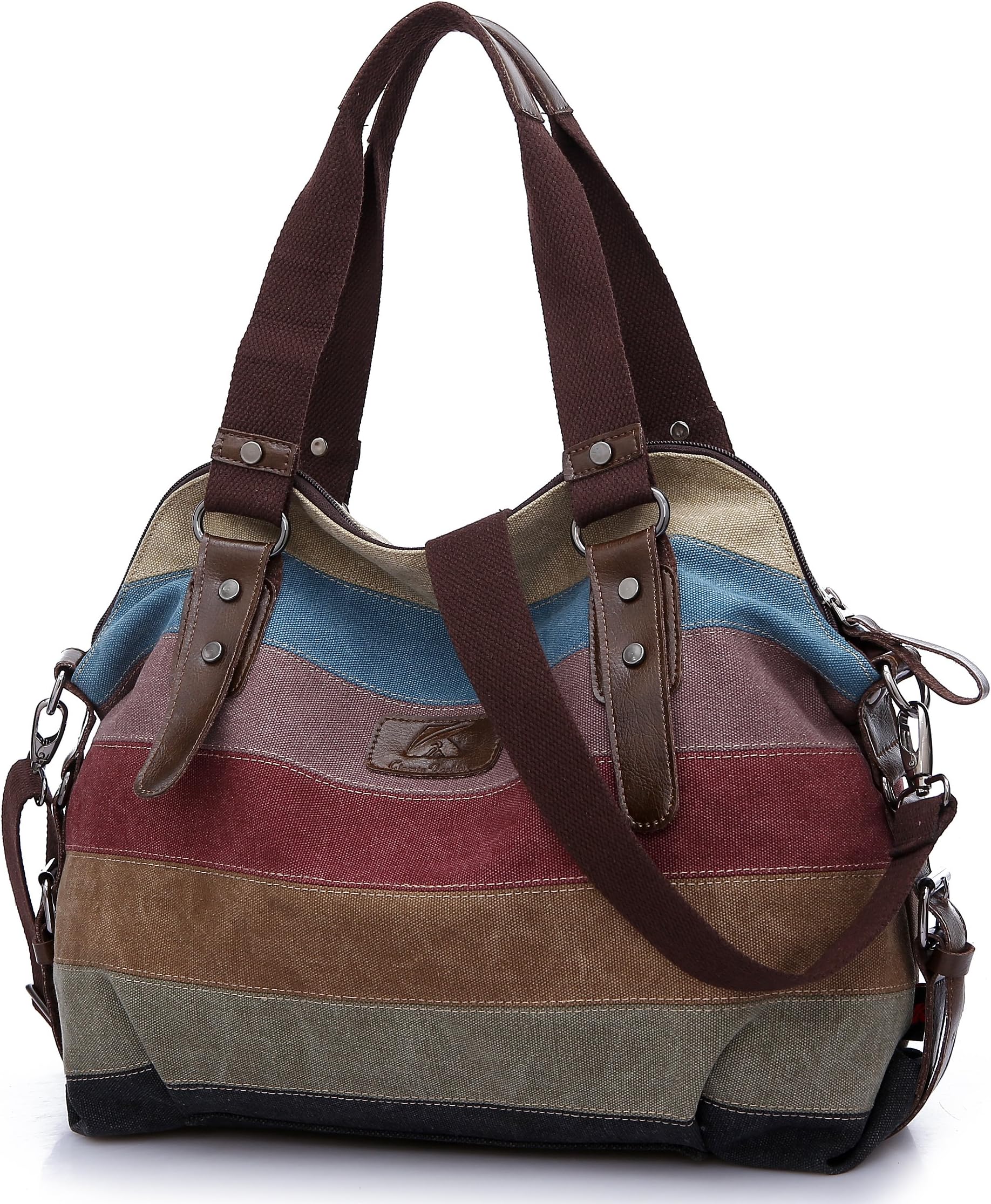 HASAGEI (Multi-Color-A) - Women's Canvas Multi-Colour Hobos Shoulder Bag Tote Handbag