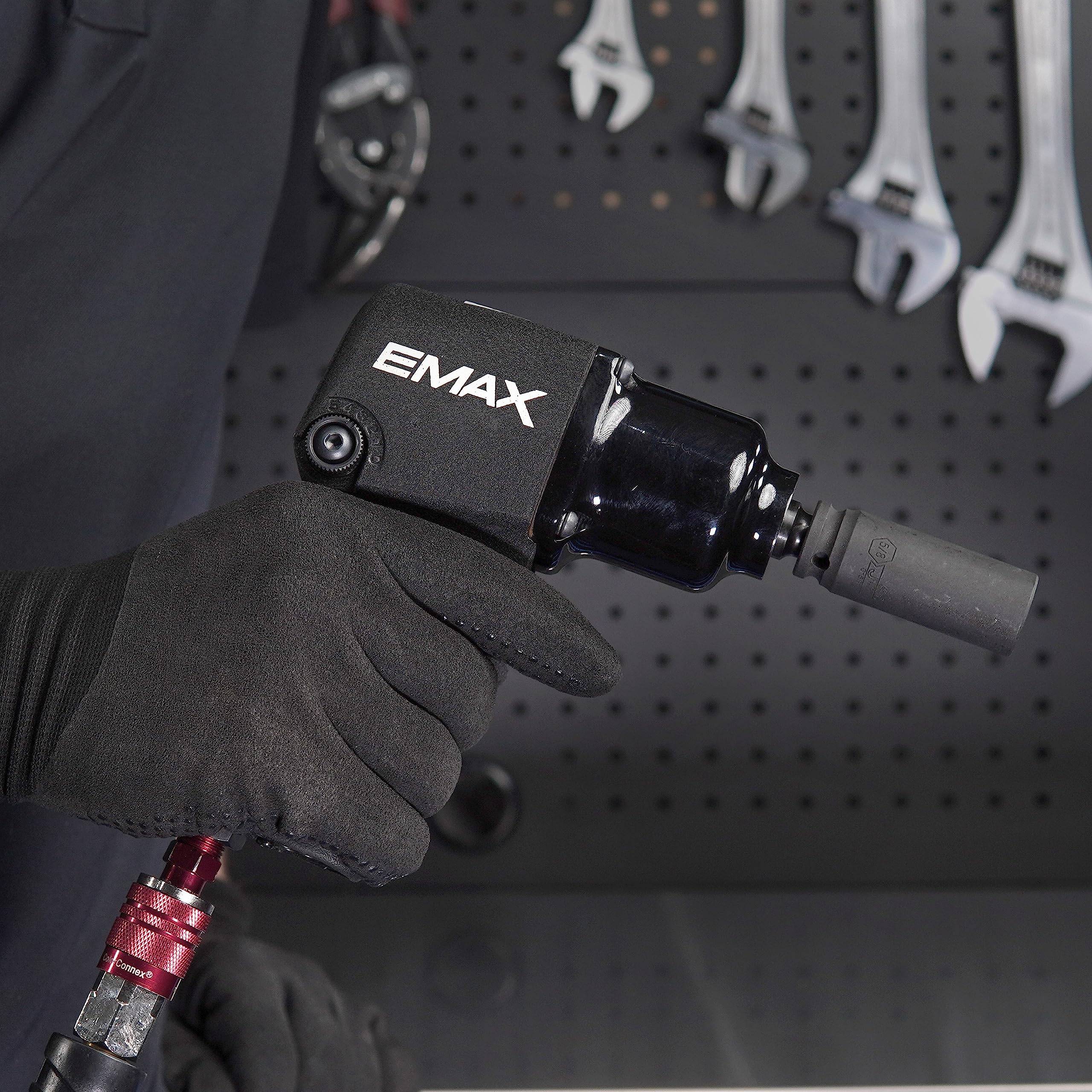 EMAX EATIWH3S1P - Chiave pneumatica pneumatica da 3/8" con coppia massima di 121,9 m e 9.500 giri/min