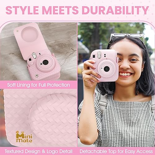 Miniatura 6 de Fujifilm Instax Mini 12 - Cámara instantánea Blossom Pink + funda minimalista personalizada + película Fuji Instax 10 hojas y álbum de fotos