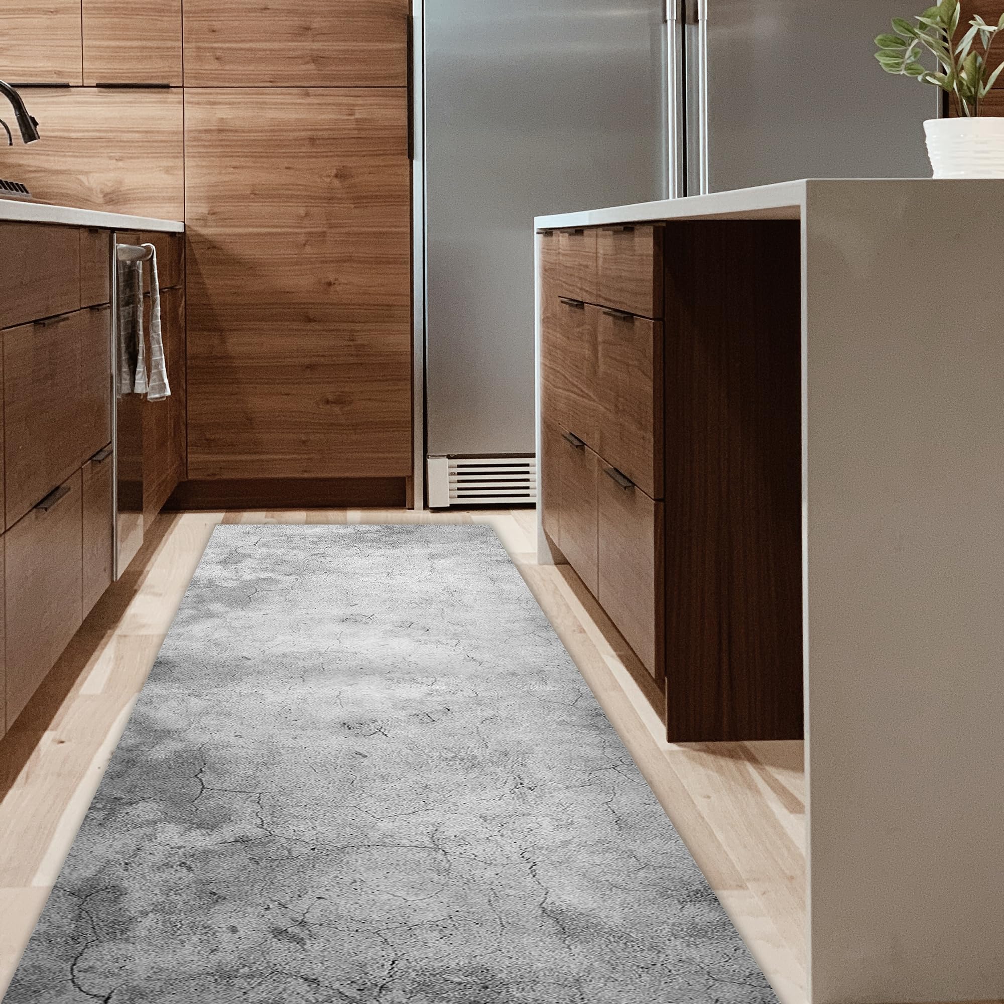 CREARREDA Alfombra de Cocina Grunge 50 x 180 cm, Aislante, ignífuga, Resistente a los arañazos, hipoalergénica, fácil de Lavar, Fabricada íntegramente en Italia