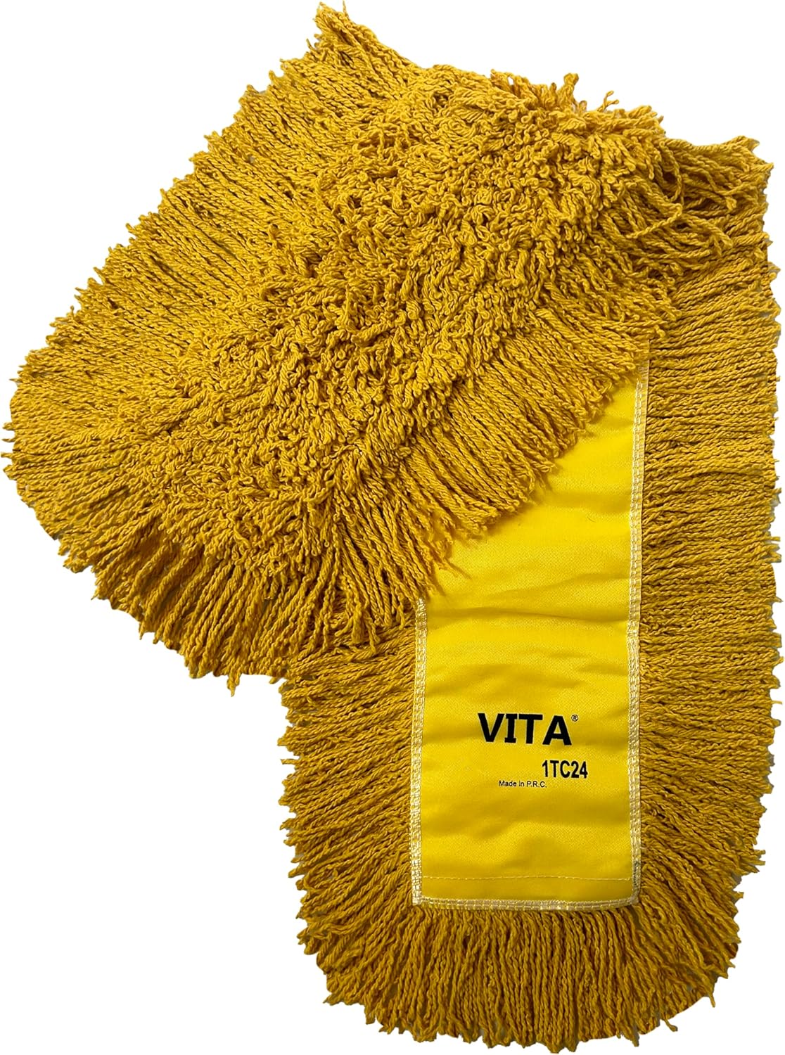 Industrial Dust Mop Kit – Includes 60 Inch Yellow Twisted Closed Loop Mop Head, Wood Handle, and Heavy-Duty Wire Frame – Commercial Grade for Janitorial & Facility Cleaning
