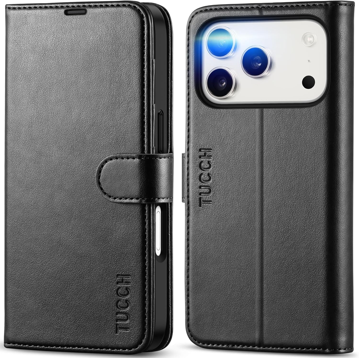 TUCCH Wallet Case for iPhone 17 Pro (6.3″) 2025, RFID Blocking 4 Card Holders | Kickstand | Shockproof TPU Shell | PU Leather | Magnetic Closure | Protective Flip Folio Cover | Black TUCCH Wallet Case for iPhone 17 Pro (6.3″) 2025, RFID Blocking 4 Card Holders | Kickstand | Shockproof TPU Shell | PU Leather | Magnetic Closure | Protective Flip Folio Cover | Black