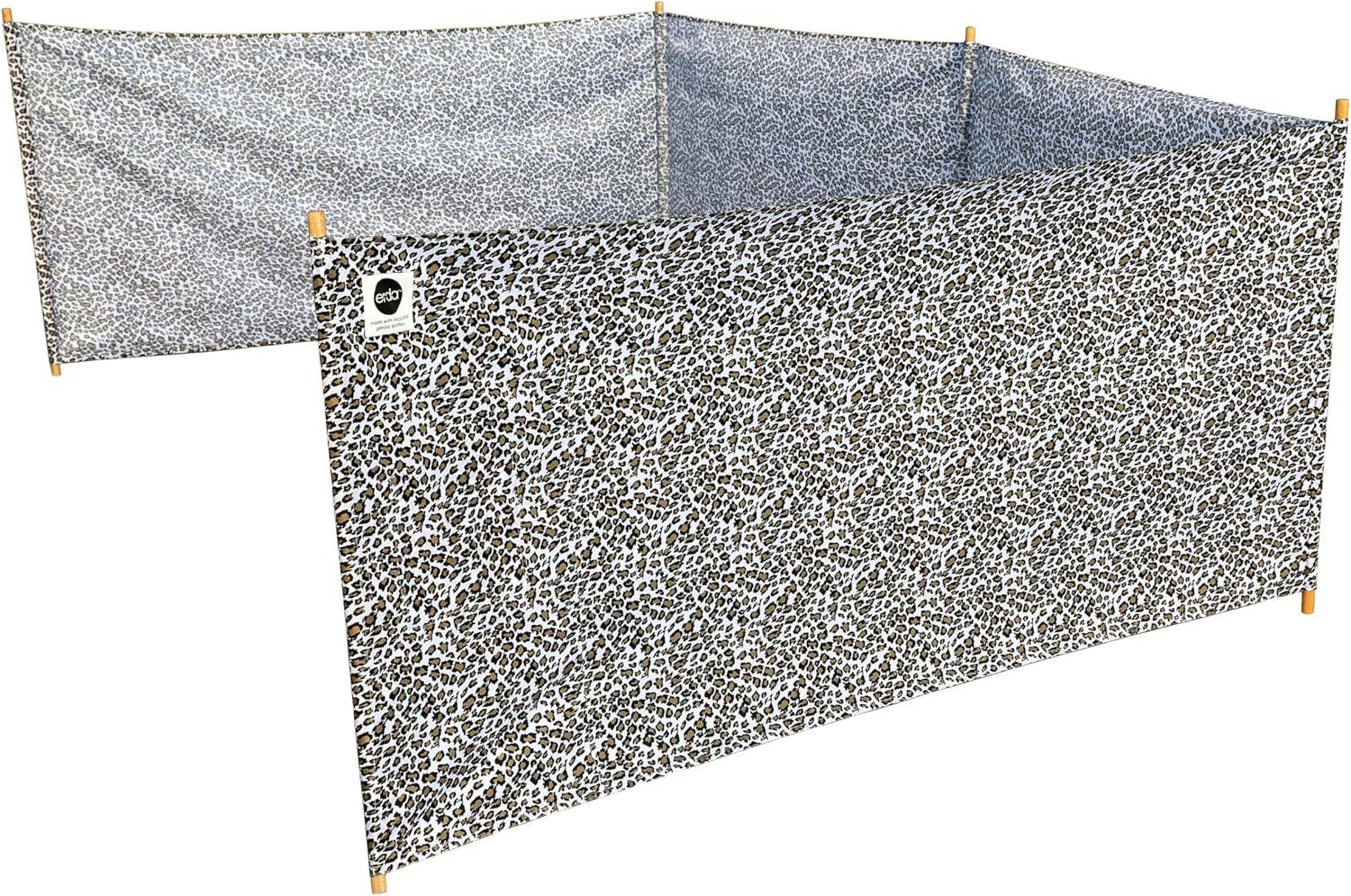 erda Sand Leopard Pro Beach Recycled Polyester Rip-Stop 20 ft Lightweight Windscreen, Privacy Screen, Wind Blocker, Free Matching Shoulder Bag