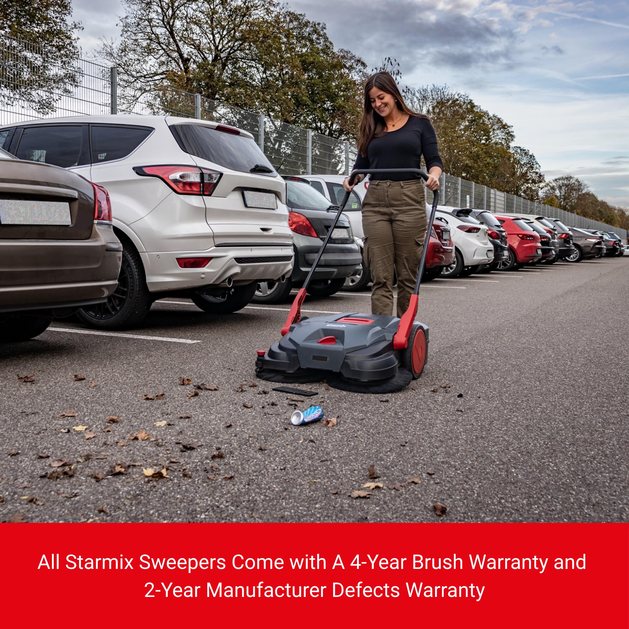 Haaga 101040 - Spazzatrice manuale 375 (ritorna foglie secche e bagnate, funzionamento senza cinghie, peso ridotto, potenza di spazzatura: 2900 m²/h)