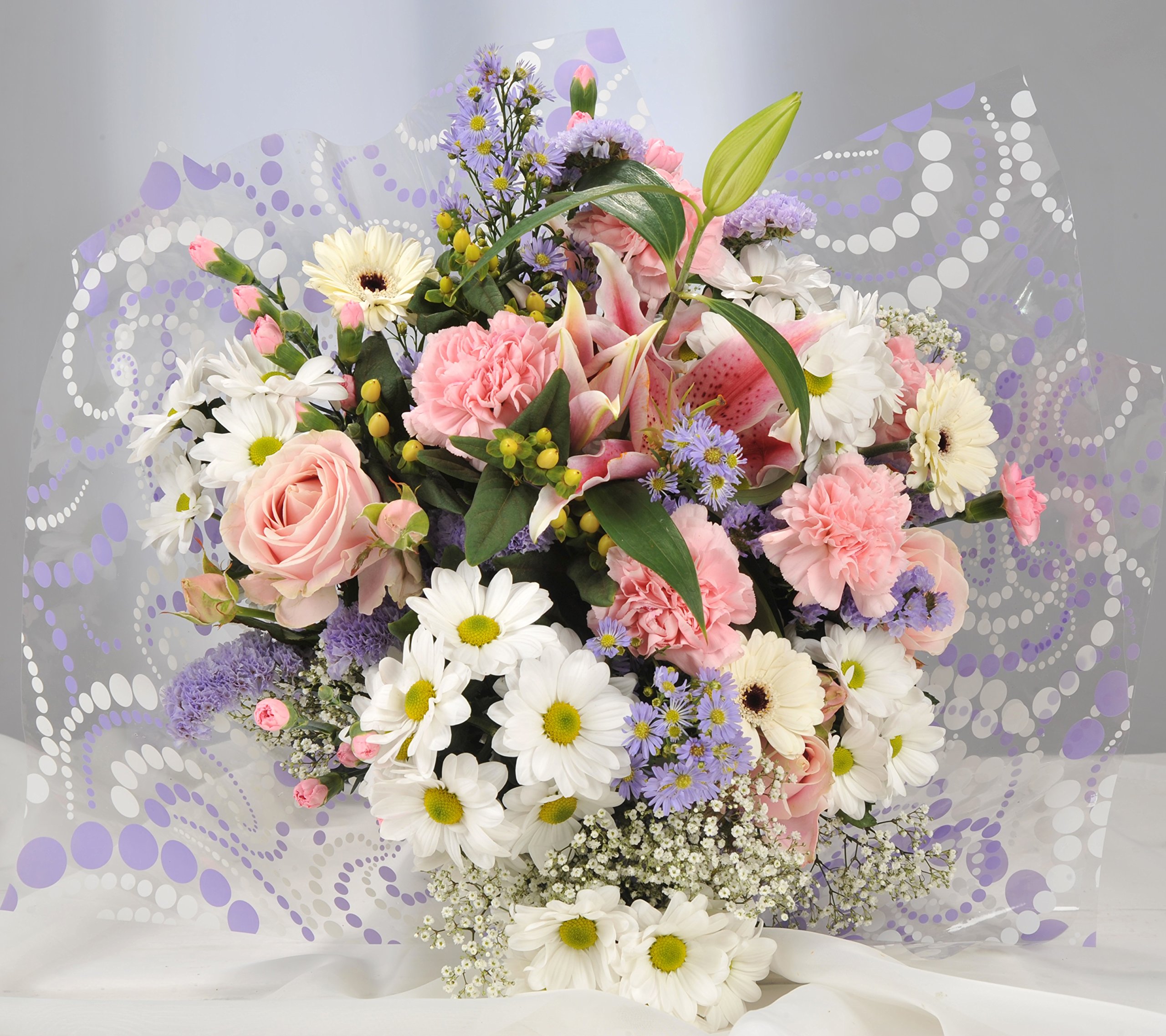 Mothers Day Pastel Fresh Flower Bouquet with Scented Oriental Lilies & Handwritten Gift Card - Send Flowers for Mum