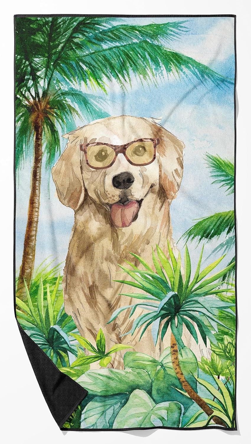 Caroline's Treasures CK3014TWL3060 Golden Retriever Premium Beach Towel Oversized Towel Beach Blanket, Pool, Beach Essentials, Yoga, Premium Bath Towel, Quick Dry Plush