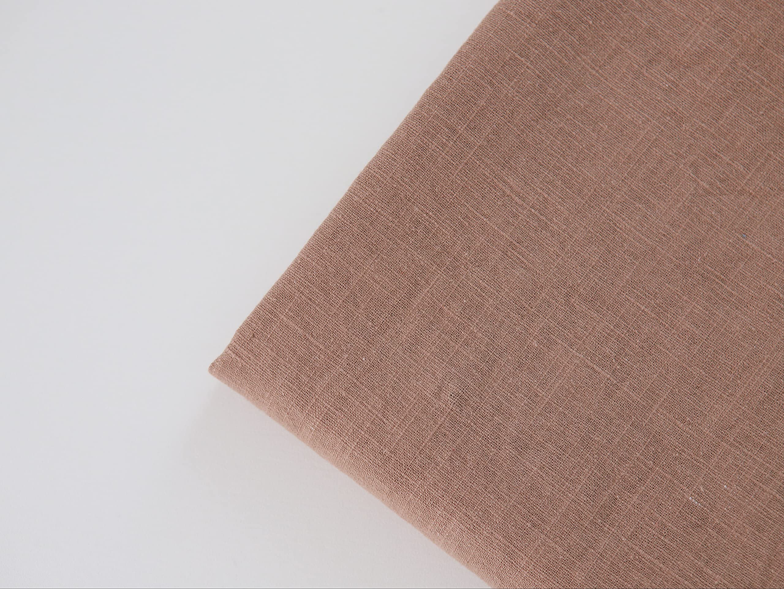 COTTONVILL Pure Linen Fabric - 3 Yard Bio Washed Solid Textile For Clothing & Crafts (54" Width, Stucco)