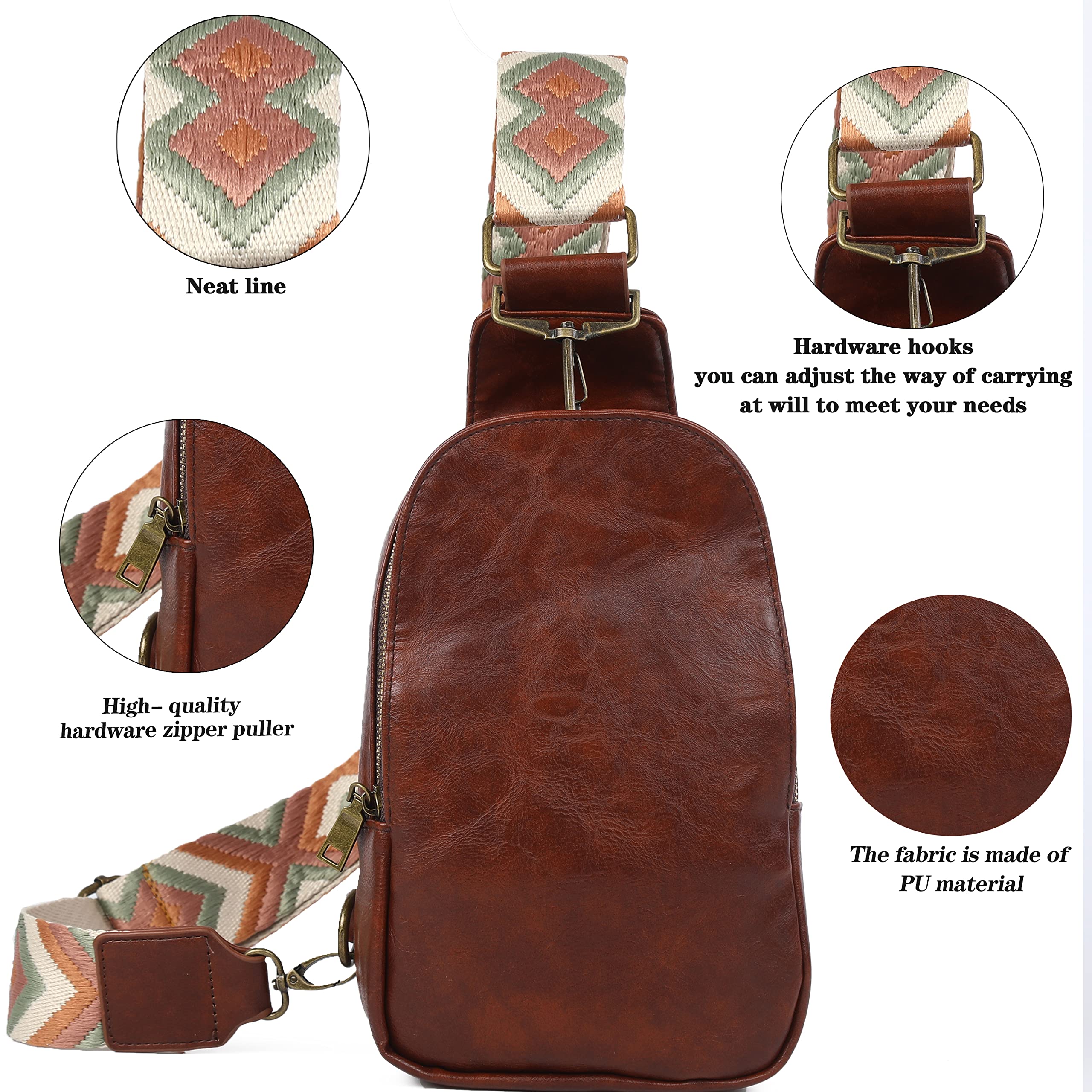 Mochila De Cuero Con Cremallera Para Mujer, Bolso De Pecho Femenino, Mochila De Viaje, Mochila