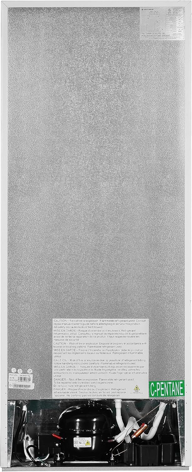 West Bend WB0100TMFBW Apartment Refrigerator Freestanding Reversible Dual Fridge with Top Freezer, Range Temperature Control with Full Width Door Bin and Adjustable Shelves, 10-Cu.Ft, White 10-Cu.Ft. White image 7 of 7 B0C1PBDWD3